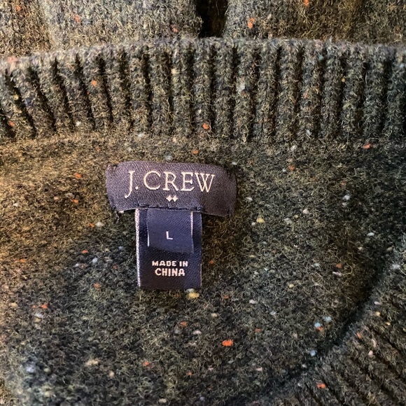 J Crew Crewneck Sweater Mens Large Green Pullover - Picture 9 of 11